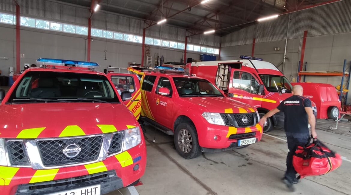 Los Bomberos de DPH controlan un incendio declarado en el matadero de Fraga