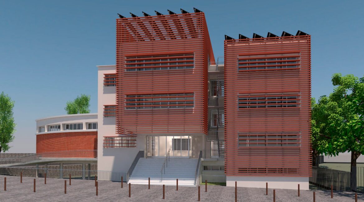 Las obras de rehabilitación del antiguo colegio San José de Calasanz de Fraga avanzan hacia la siguiente fase