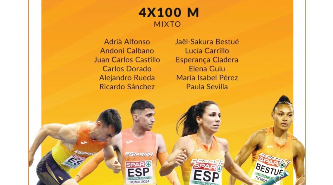 Elena Guiu compite con el relevo 4×100 femenino en los World Athletics Relays de Guangzhou
