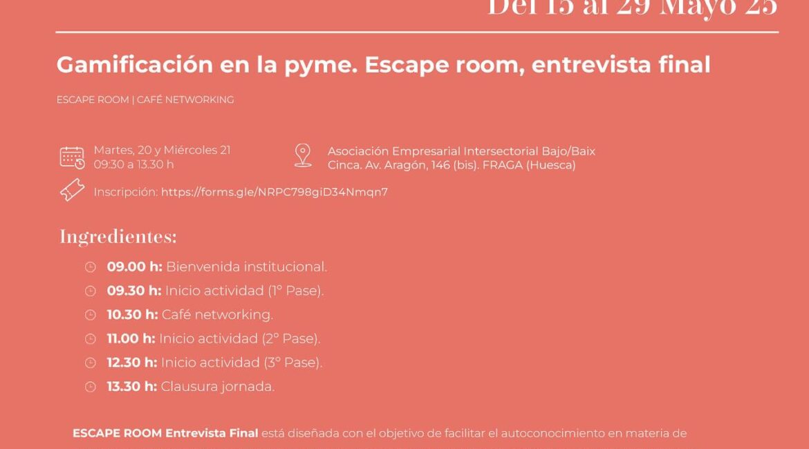 La II Semana de la PYME del Gobierno de Aragón llega al Bajo/Baix Cinca