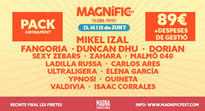 Consigue un 20% de descuento en tus entradas del Magnific Fest de Lleida