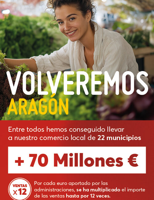 Regresa el programa “Volveremos” del Gobierno de Aragón, con un 20% de bonificación en compras locales