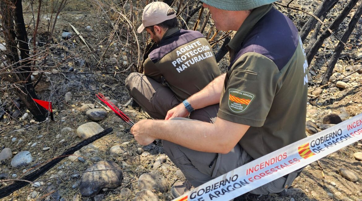 Los APN del Gobierno de Aragón investigan un posible intento de incendio intencionado en la ribera del Cinca