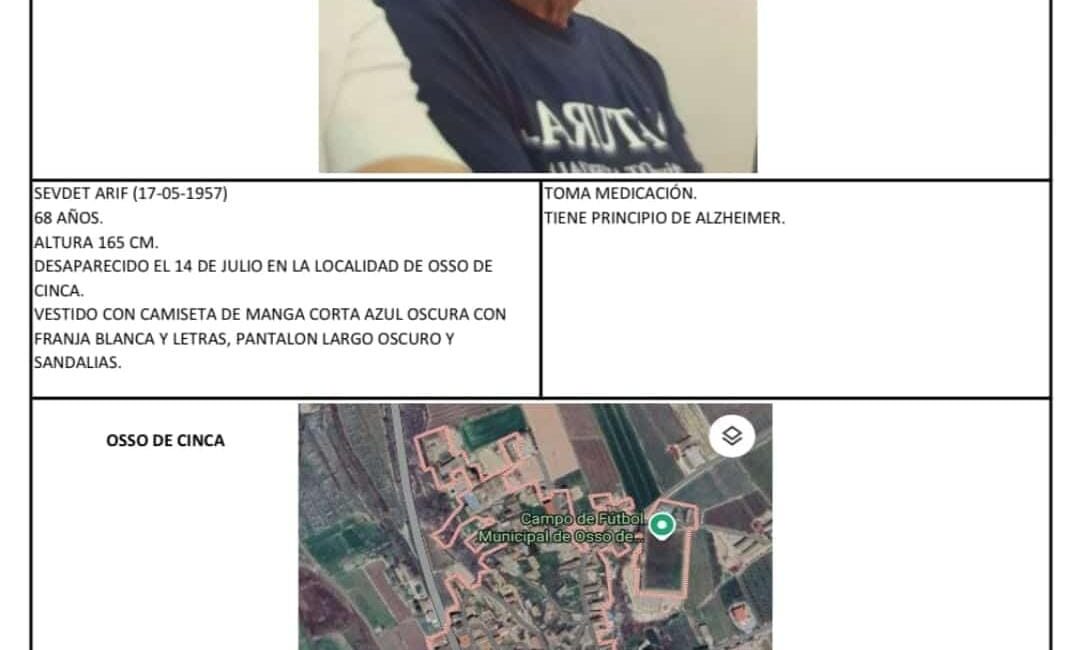 Buscan a un vecino de Osso de Cinca desaparecido