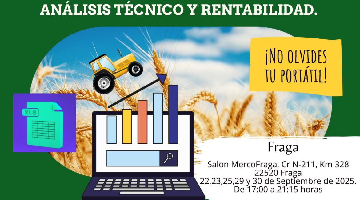 UAGA organiza en Fraga un curso sobre rentabilidad de explotaciones agrícolas