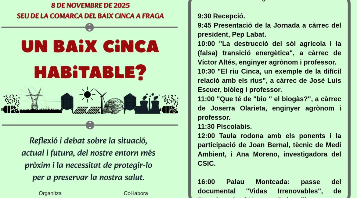 Cinga Fòrum 2025 debatirá si el Bajo/Baix Cinca sigue siendo un territorio habitable