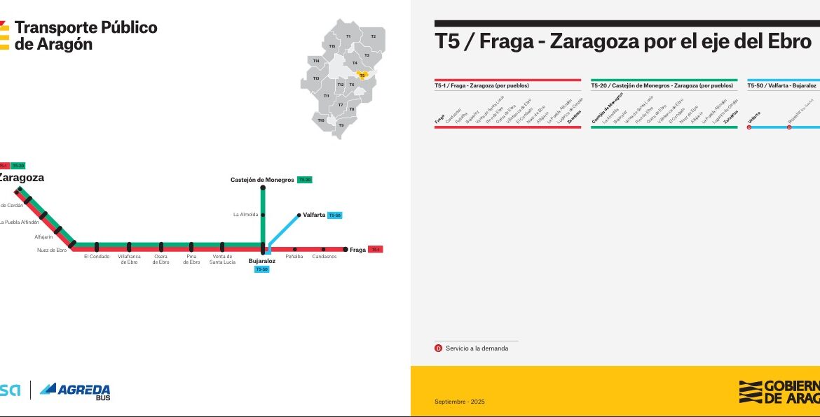 Octavio López inaugura nuevas líneas de autobús entre Fraga y los municipios de su entorno y Zaragoza capital