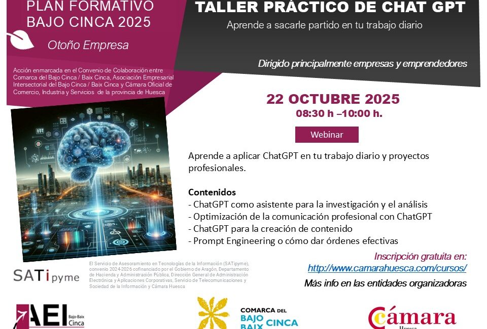 Taller práctico de ChatGPT para profesionales del Bajo Cinca