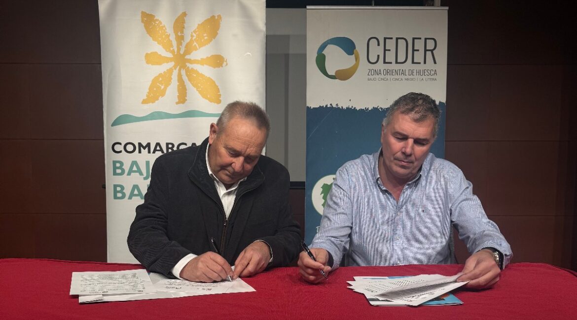 Comarca del Bajo/Baix Cinca y CEDER Zona Oriental renuevan el convenio para apoyar a emprendedores y empresas del territorio