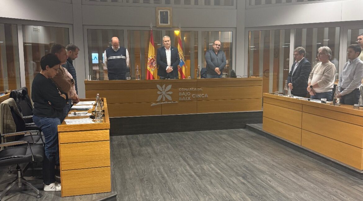 Comarca del Bajo/Baix Cinca aprueba la Cuenta General 2024, en un pleno marcado por el minuto de silencio en memoria de la consejera Mari Carmen Galán