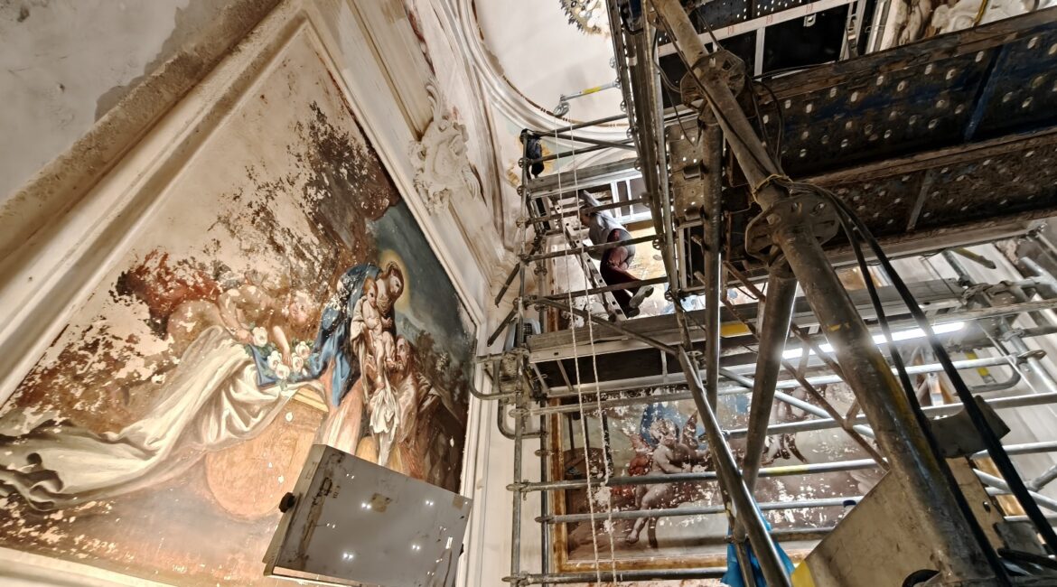 La Diputación de Huesca restaura las pinturas murales de dos capillas de la Cartuja de Nuestra Señora de las Fuentes