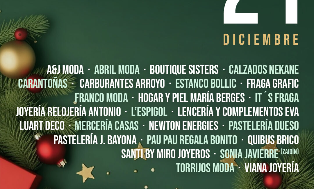 El comercio de Fraga abre este domingo 21 de diciembre y añaden un sorteo de 250 €