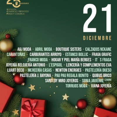El comercio de Fraga abre este domingo 21 de diciembre y añaden un sorteo de 250 €