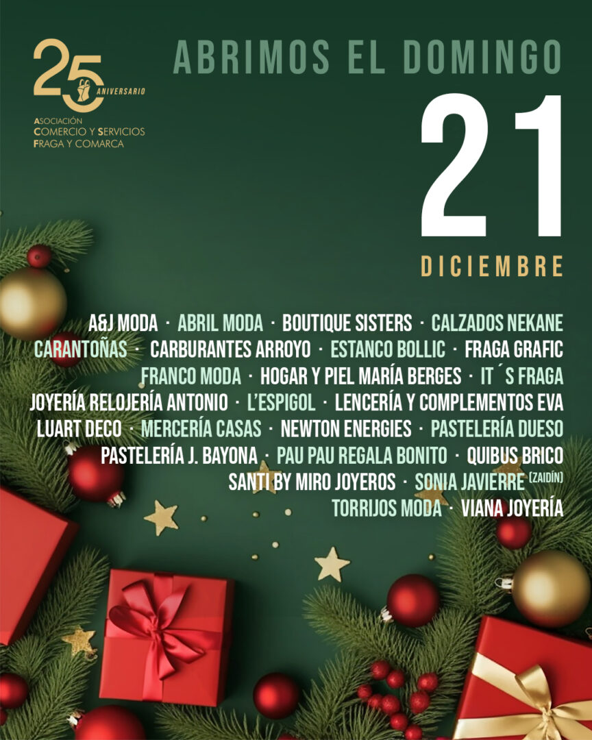 comercio fraga domingo navidad