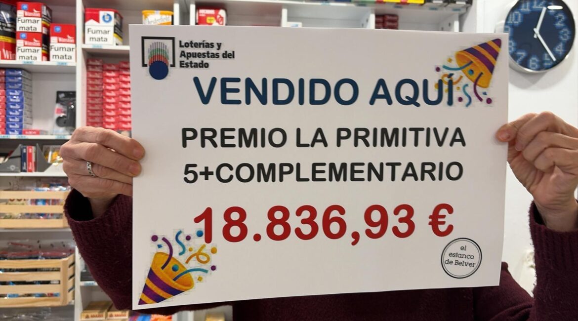 Un boleto de La Primitiva deja más de 18.800 euros en Belver de Cinca