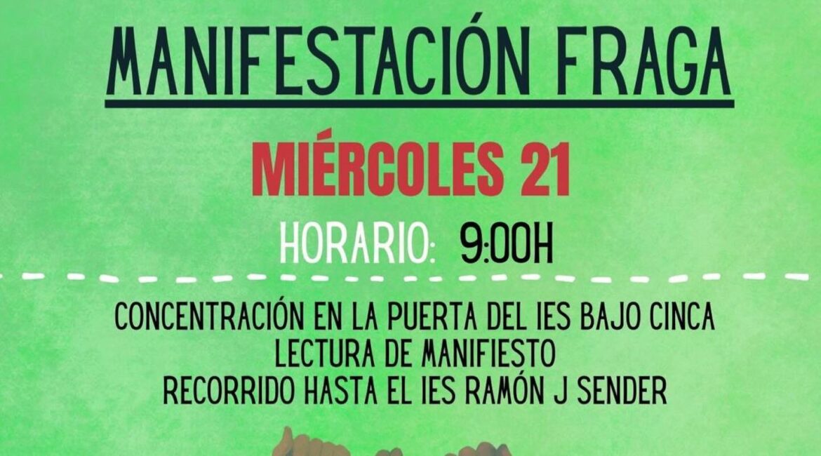 Huelga educativa en Fraga en defensa de la educación pública