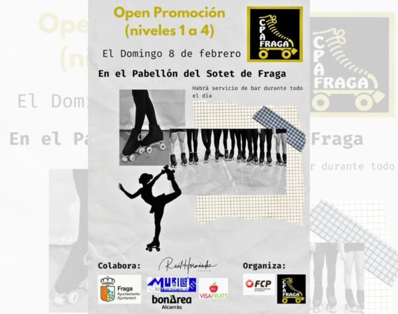 Cartel del open de promoción niveles 1-4 en Fraga