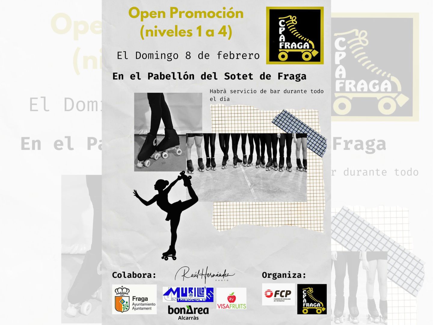 Cartel del open de promoción niveles 1-4 en Fraga