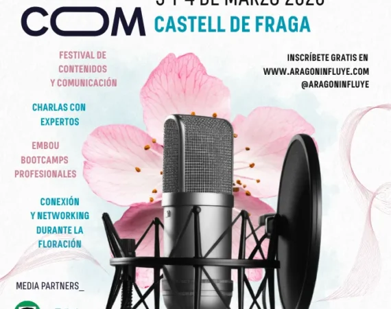Fraga acogerá el festival ContentCom Podcast los días 3 y 4 de marzo en el Castell