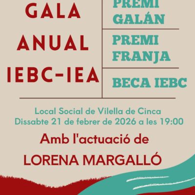 Velilla de Cinca acogerá la gala anual del Institut d’Estudis del Baix Cinca