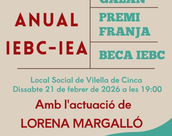 Velilla de Cinca acogerá la gala anual del Institut d’Estudis del Baix Cinca