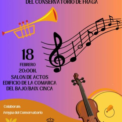 El Conservatorio Musical de Fraga ofrecerá un concierto este 18 de febrero