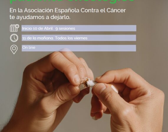 La Asociación Española Contra el Cáncer impulsa un programa de deshabituación tabáquica para pacientes oncológicos