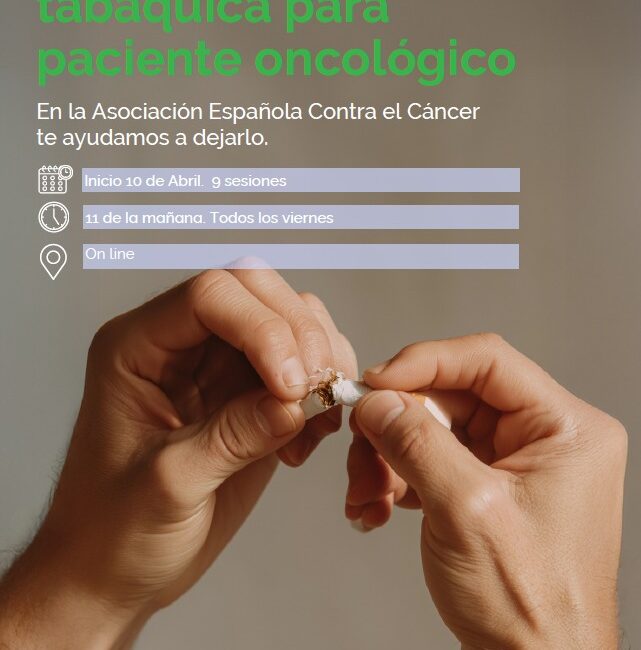 La Asociación Española Contra el Cáncer impulsa un programa de deshabituación tabáquica para pacientes oncológicos