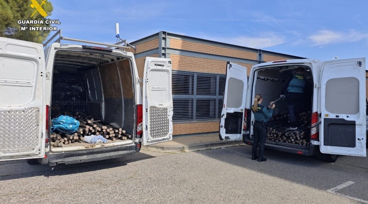 Cuatro detenidos en Fraga, con dos furgonetas que transportaban 4’8 toneladas de cobre