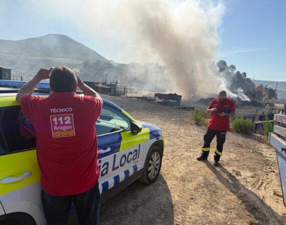 Miden las particulas del aire en la zona del incendio de la planta de residuos en Fraga: estos son los resultados