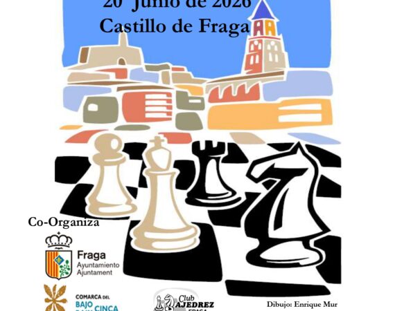 El XIV Open Ciudad de Fraga de ajedrez se celebrará el 20 de junio en el Castillo con más de 1.100 euros en premios
