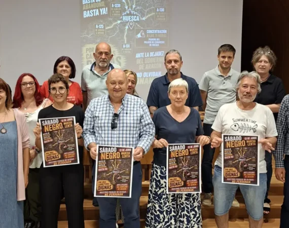 Los afectados por el estado de la A-2214 entre Ontiñena y Candasnos se suma al “Sábado Negro” por unas carreteras dignas en Huesca