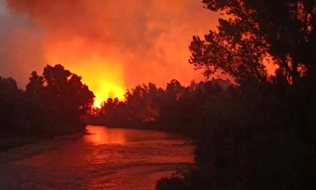 Los Bomberos controlan un fuego de ribera declarado anoche entre Zaidín y Velilla de Cinca