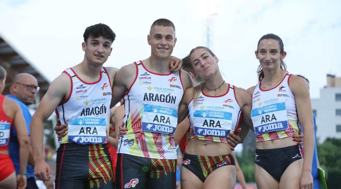 Tres atletas del Bajo/Baix Cinca baten el récord de Aragón del 4×100 mixto en el Campeonato de España por federaciones