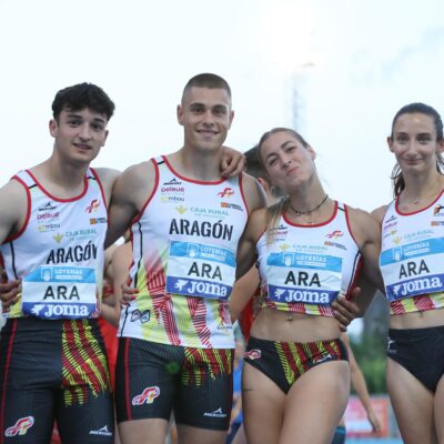 Tres atletas del Bajo/Baix Cinca baten el récord de Aragón del 4×100 mixto en el Campeonato de España por federaciones