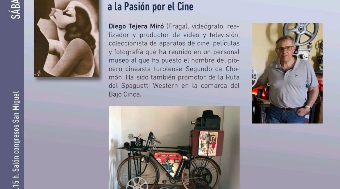 El fragatino Diego Tejera galardonado con el Premio «Ramón Perdiguer» en las XXIV Jornadas de Cine Mudo de Uncastillo