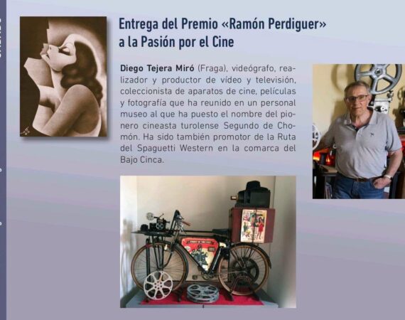 El fragatino Diego Tejera galardonado con el Premio «Ramón Perdiguer» en las XXIV Jornadas de Cine Mudo de Uncastillo