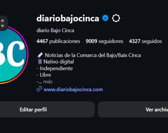 Diario Bajo Cinca alcanza los 9.000 seguidores en Instagram y supera los dos millones de impactos mensuales en sus redes sociales