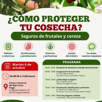 Jornada sobre seguros agrarios para frutales y cereza en Fraga
