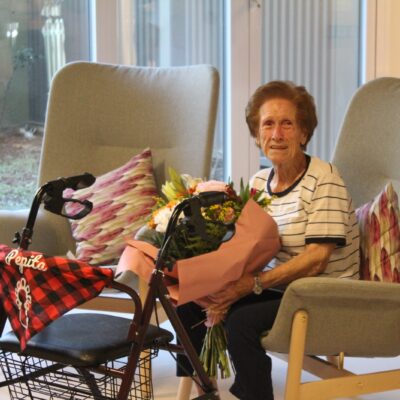 Josefa Novials, primera usuaria de la Residencia “Magda Godia” de Mequinenza