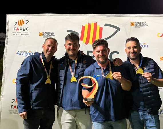 La selección aragonesa, con cuatro mequinenzanos en sus filas, revalida el título de Campeona de España Agua Dulce de Grandes Peces