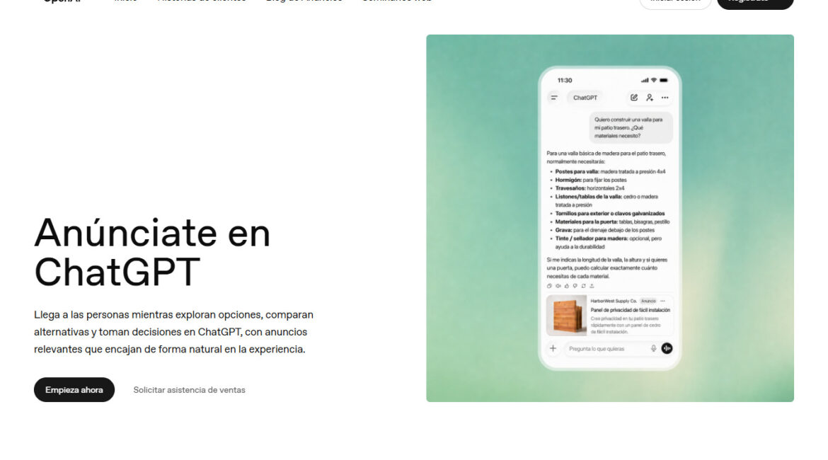Llegan los anuncios a ChatGPT: así funciona la nueva publicidad dentro del asistente